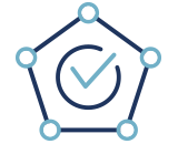 Pentagon icon with a check mark (mini)